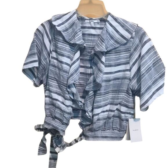 Tularosa Selma Wrap Top in Gray - Picture 3 of 11